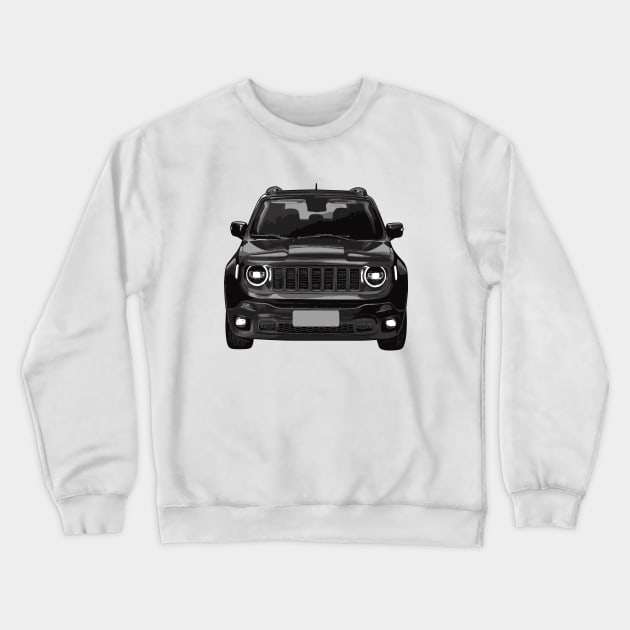 Black Jeep Renegade Illustration Crewneck Sweatshirt by KAM Std